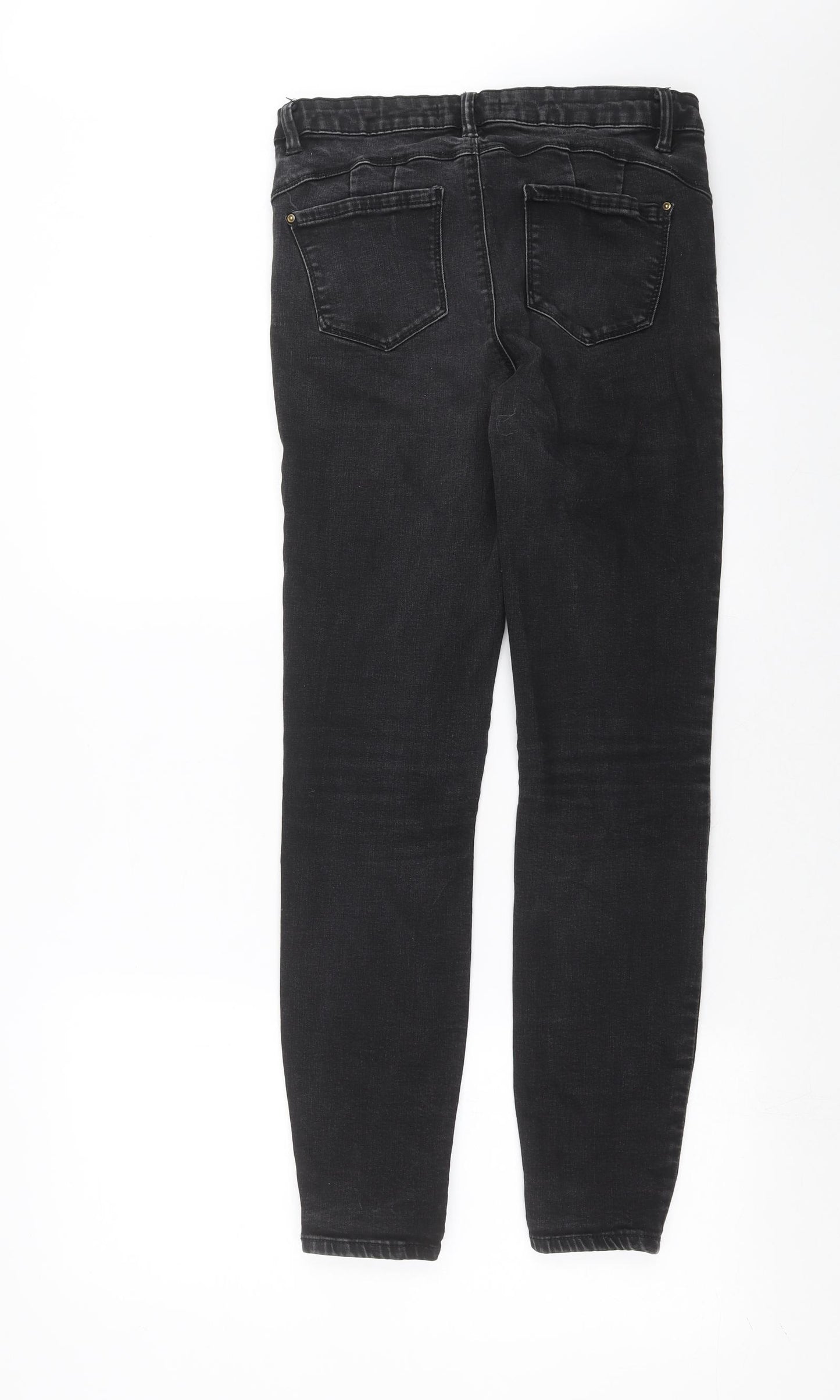 Primark Womens Black  Denim Skinny Jeans Size 14 L28 in