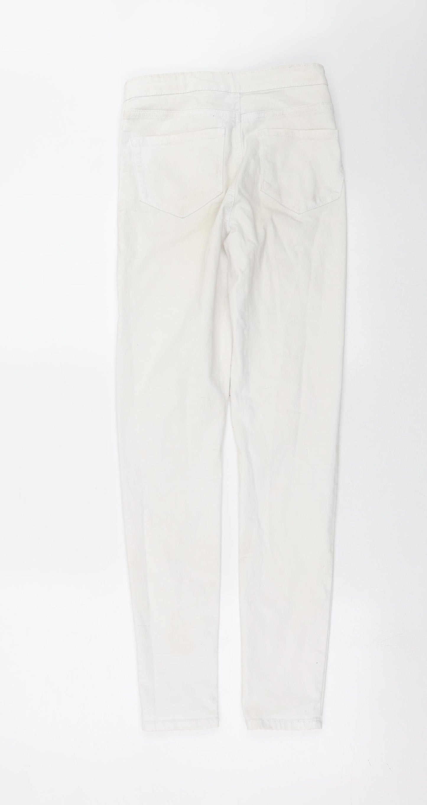 Primark Womens White  Denim Skinny Jeans Size 8 L28 in