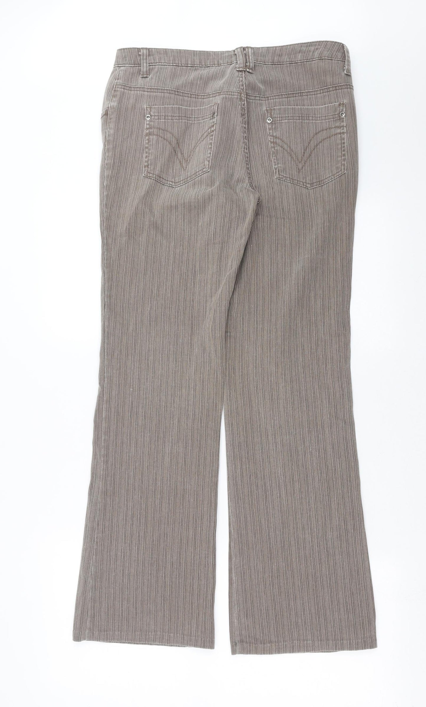 Papaya Womens Beige Striped  Trousers  Size 10 L30 in
