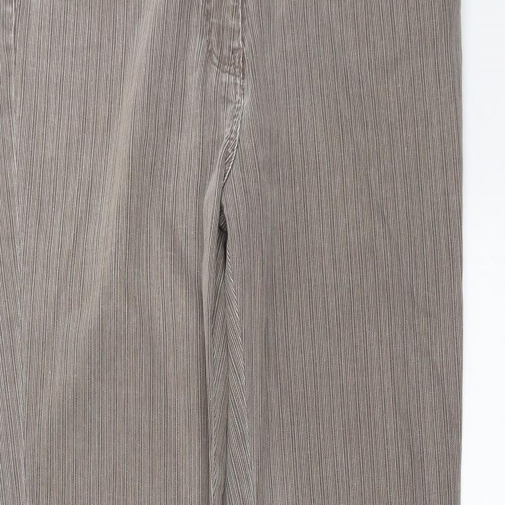 Papaya Womens Beige Striped  Trousers  Size 10 L30 in