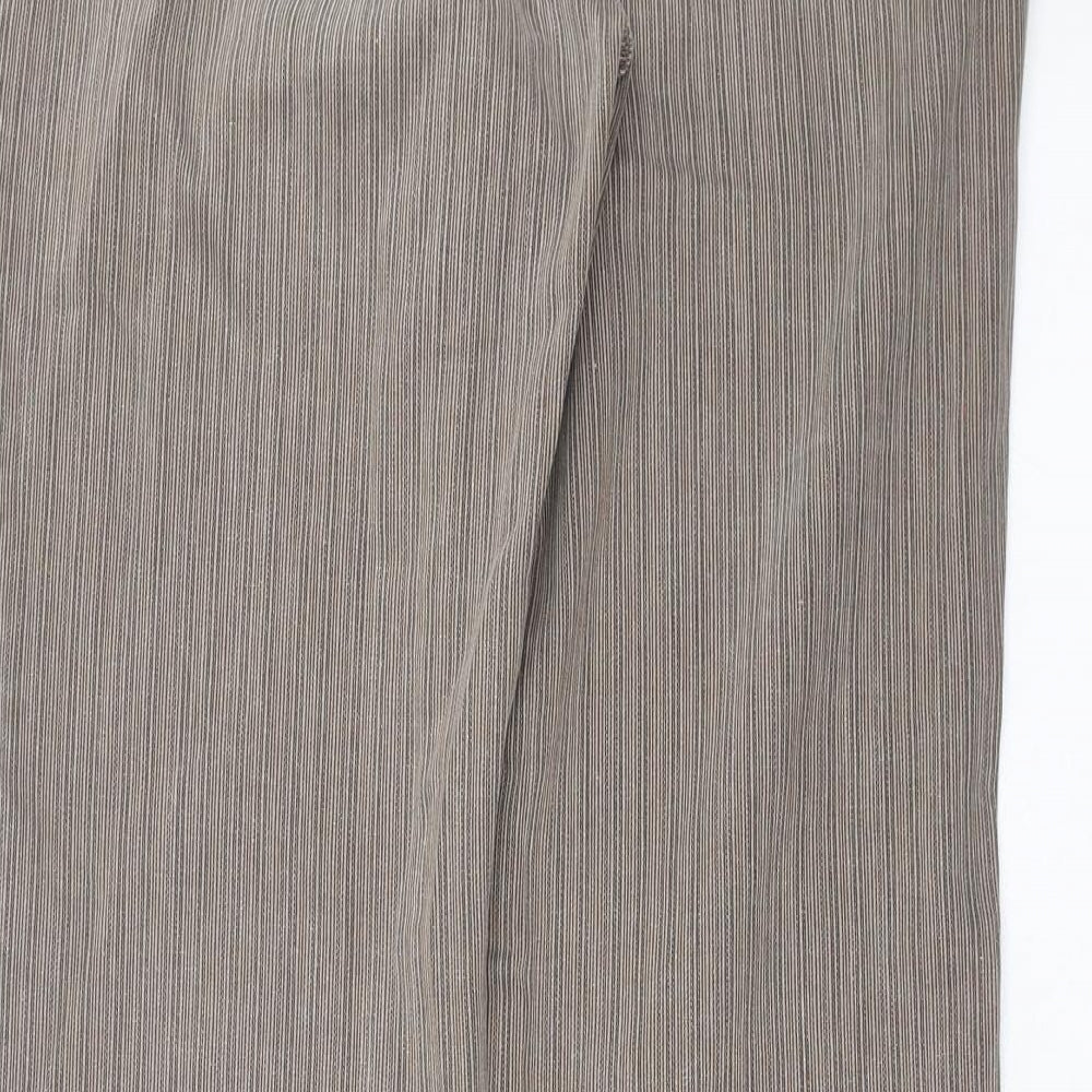 Papaya Womens Beige Striped  Trousers  Size 10 L30 in