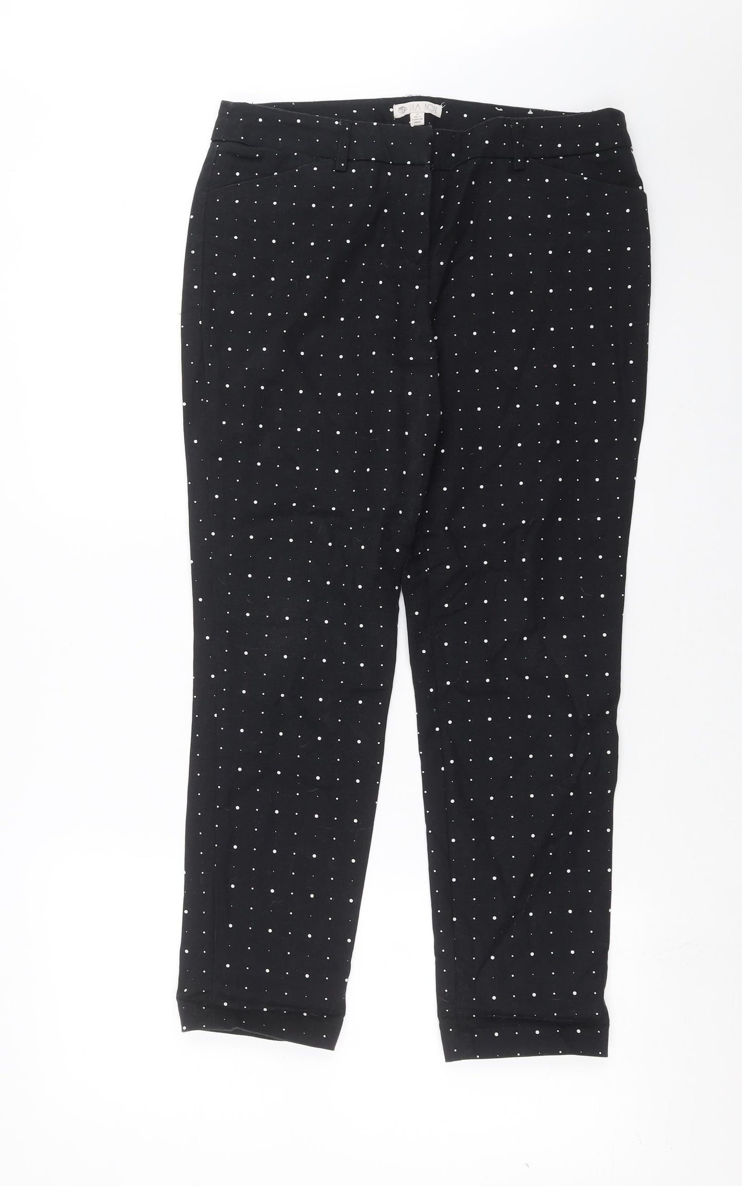 Lila Rose Womens Black Polka Dot  Trousers  Size 12 L27 in