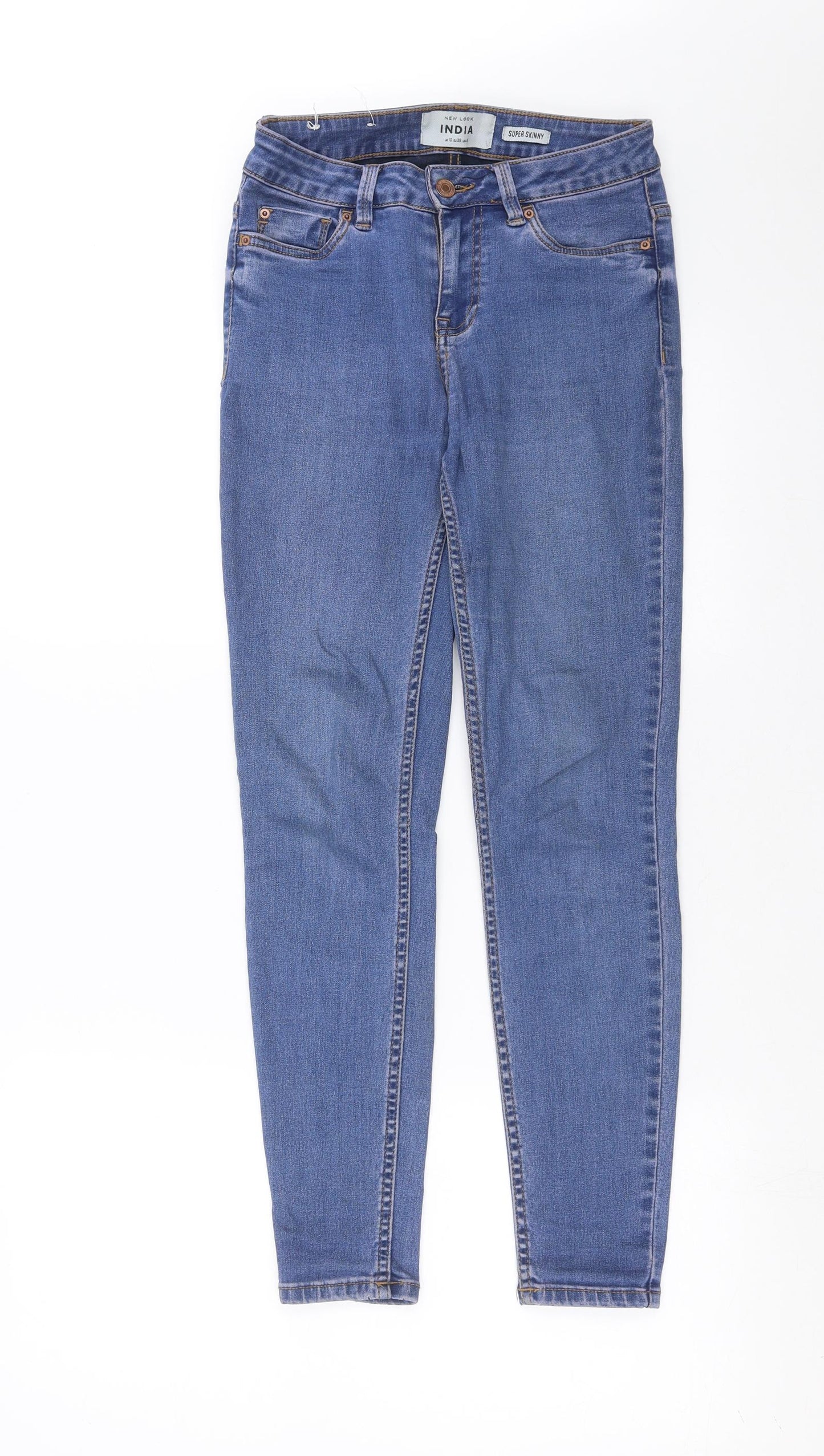 New Look Womens Blue  Denim Skinny Jeans Size 10 L26 in - Super Skinny