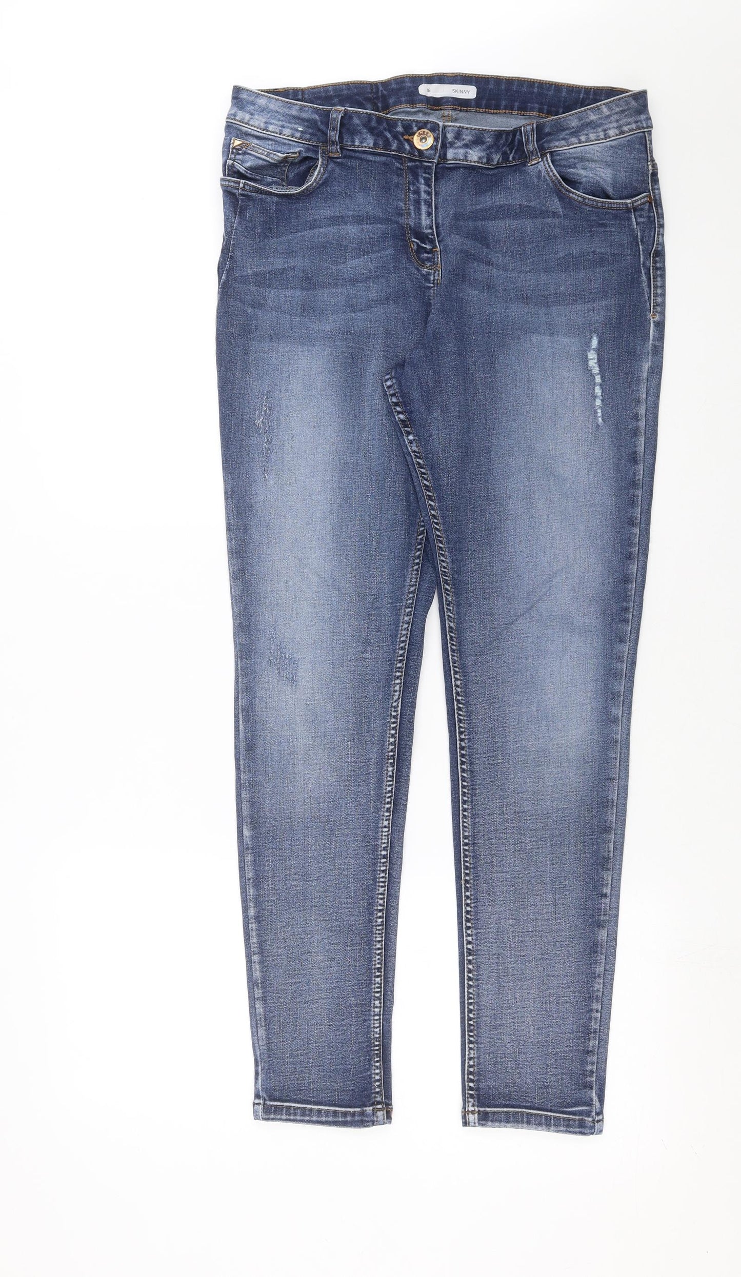 Nutmeg Womens Blue  Denim Skinny Jeans Size 16 L29 in