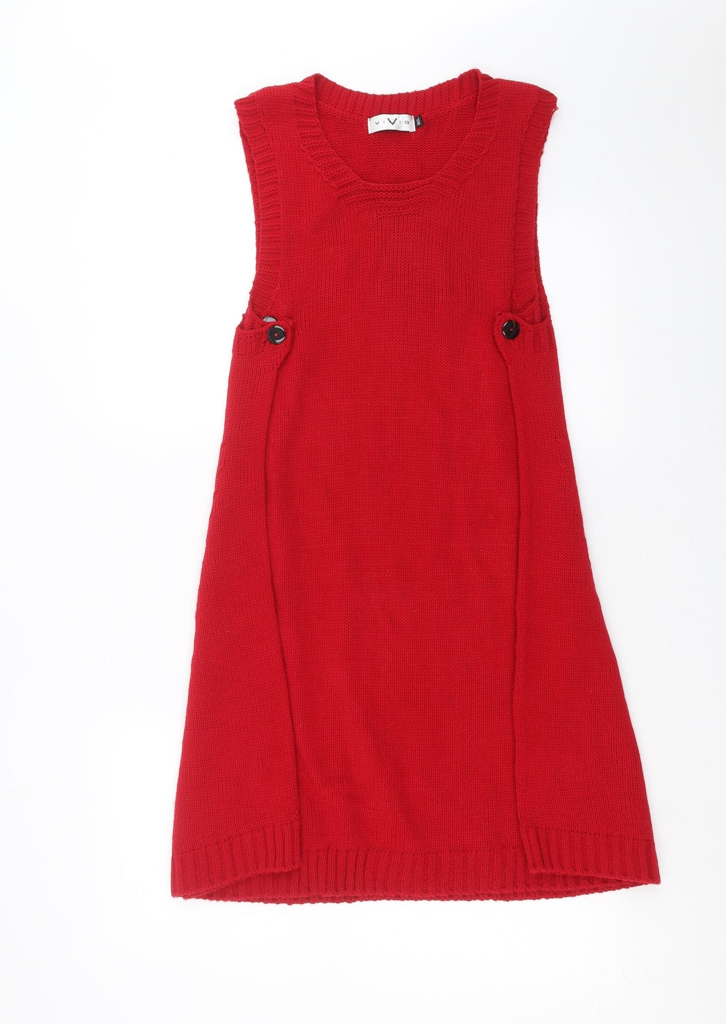 VIVIR Womens Red  Knit Jumper Dress  Size M