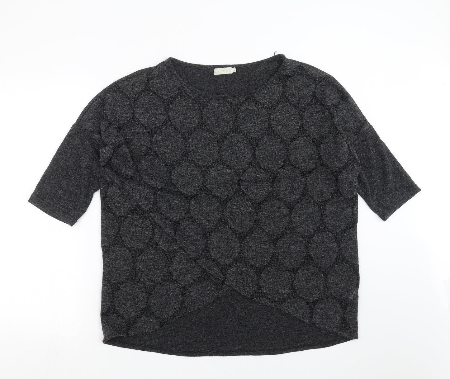 QED London Womens Grey Geometric Knit Pullover Jumper Size L
