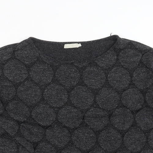 QED London Womens Grey Geometric Knit Pullover Jumper Size L