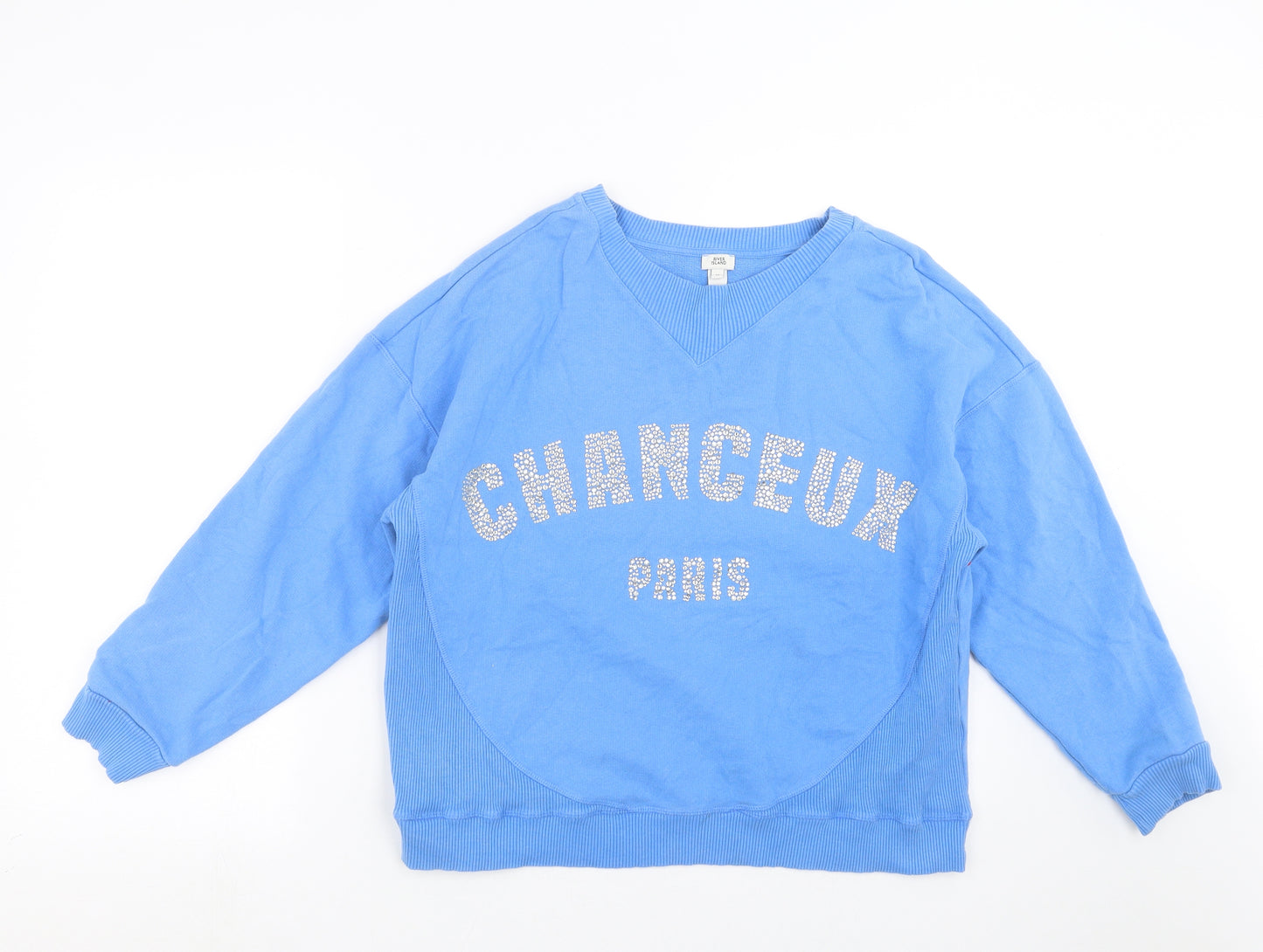 River Island Womens Blue   Pullover Sweatshirt Size M  - chanceux paris