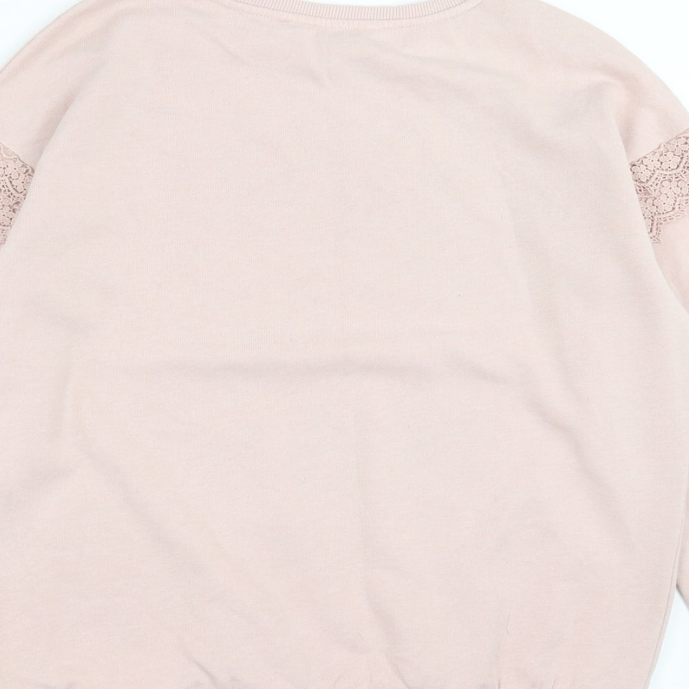 George Womens Pink   Pullover Sweatshirt Size 12  - crochet detail