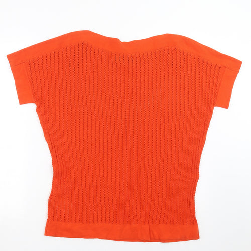 BPC Womens Orange Striped  Pullover Jumper Size S