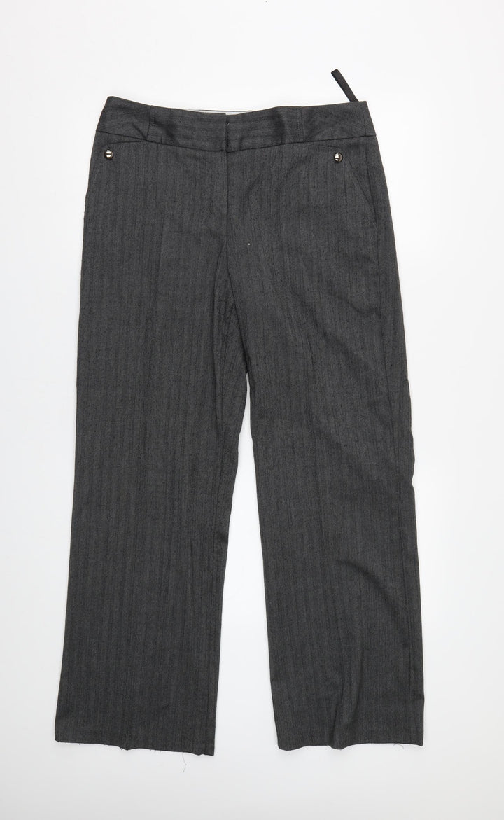 BHS Womens Grey Trousers Size 12 L28 in