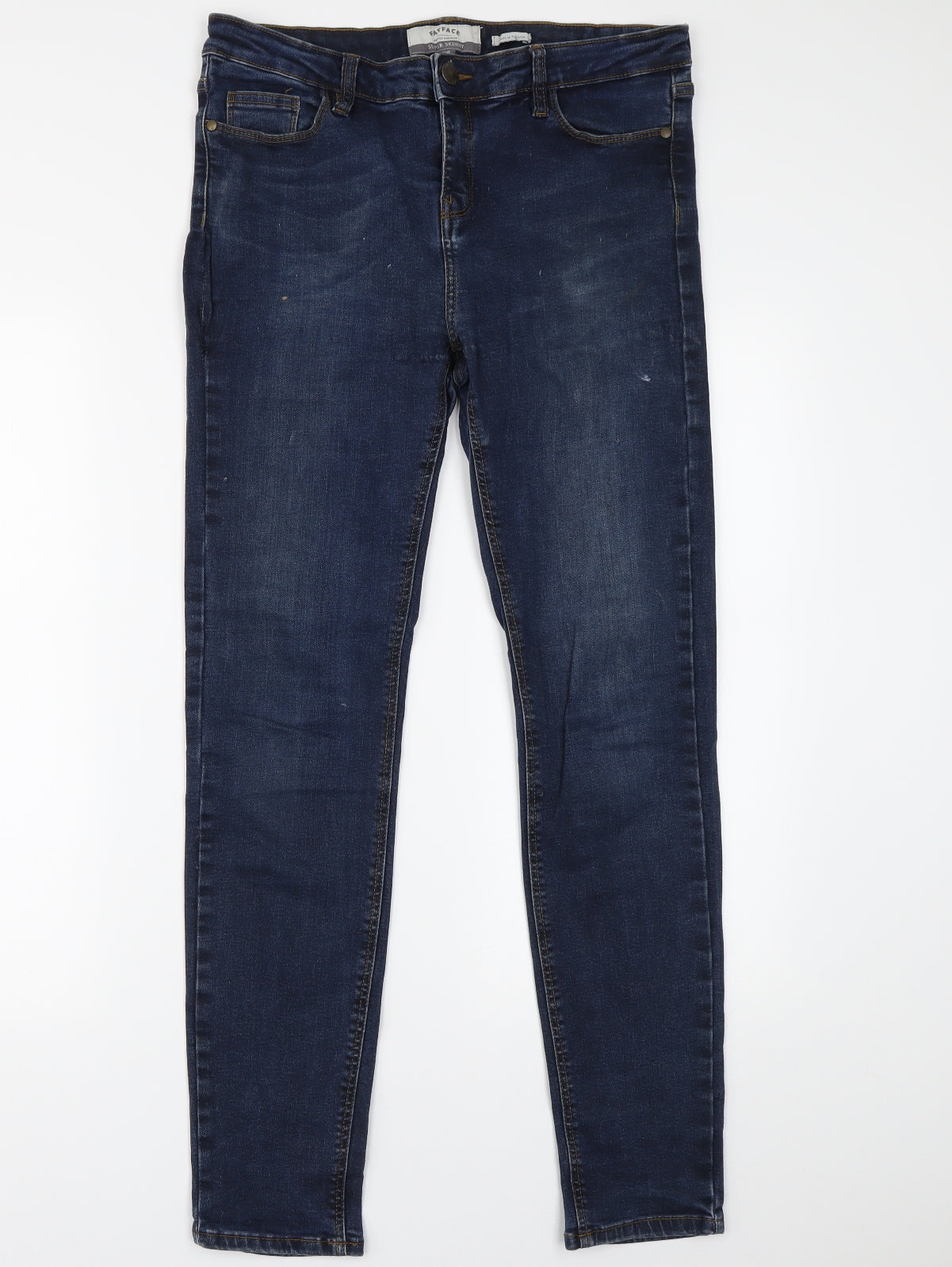 Fat Face Womens Blue  Denim Skinny Jeans Size 12 L29 in