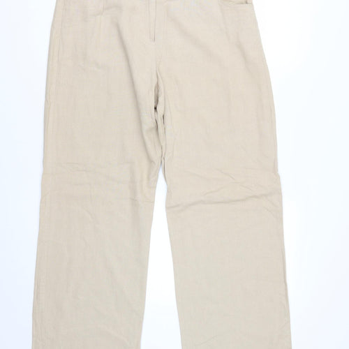 Dorothy Perkins Womens Beige   Trousers  Size 14 L28 in