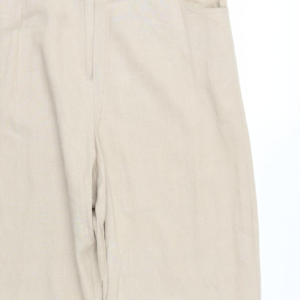 Dorothy Perkins Womens Beige   Trousers  Size 14 L28 in