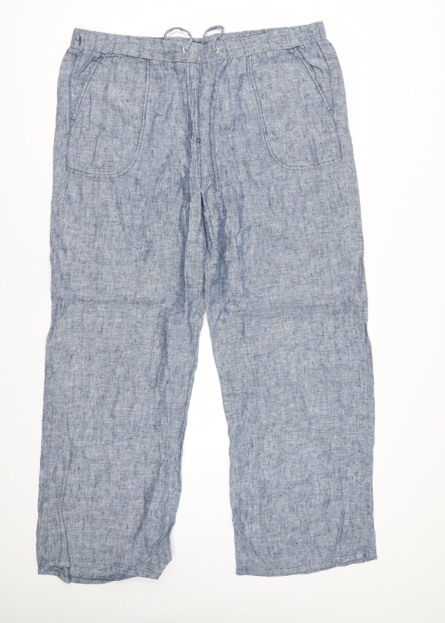M&S Womens Blue   Trousers  Size 18 L29 in