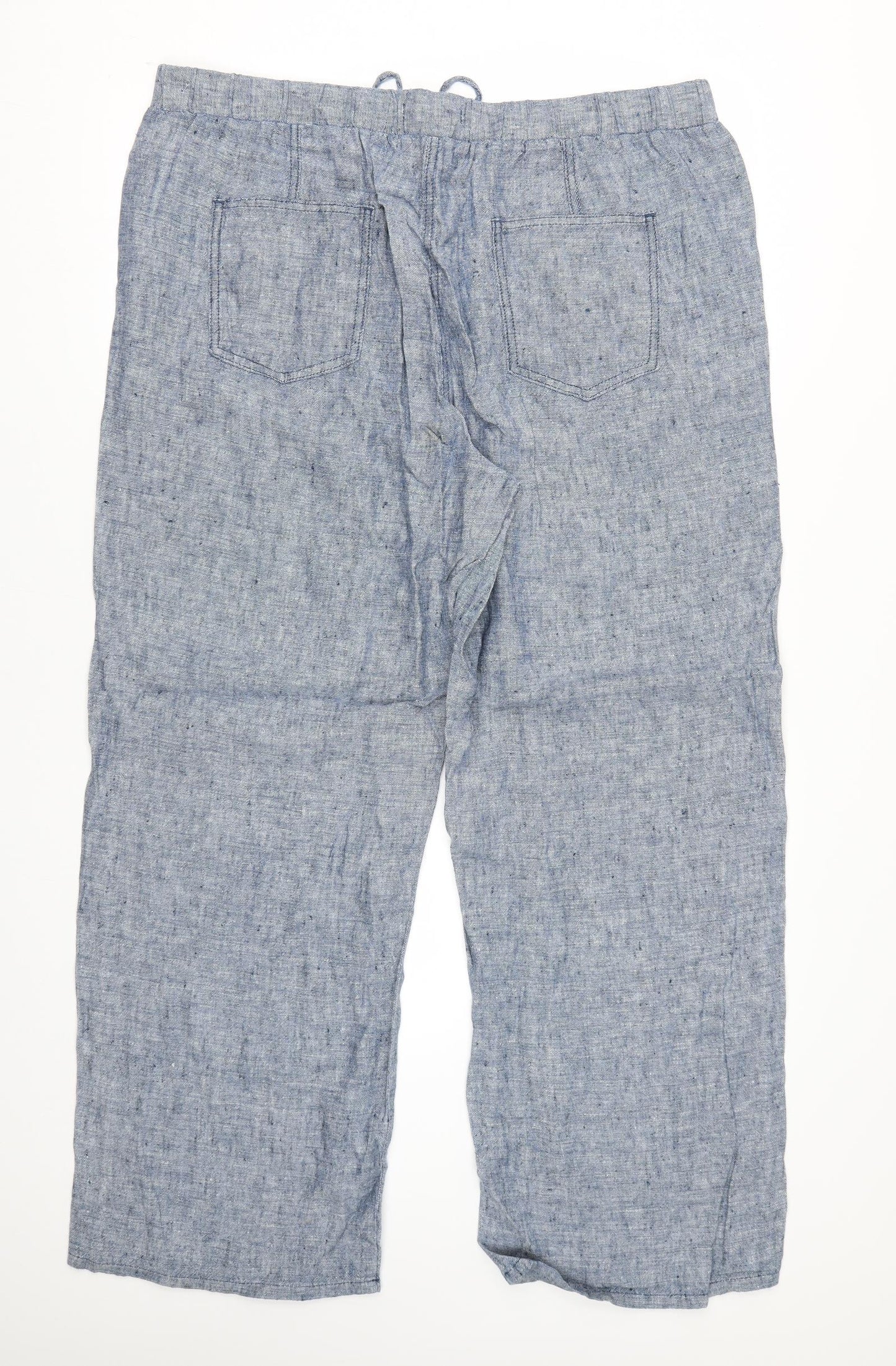 M&S Womens Blue   Trousers  Size 18 L29 in