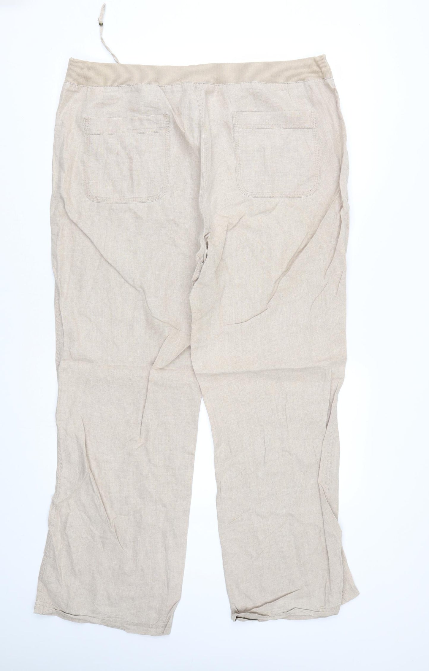 M&S Womens Beige   Trousers  Size 18 L29 in