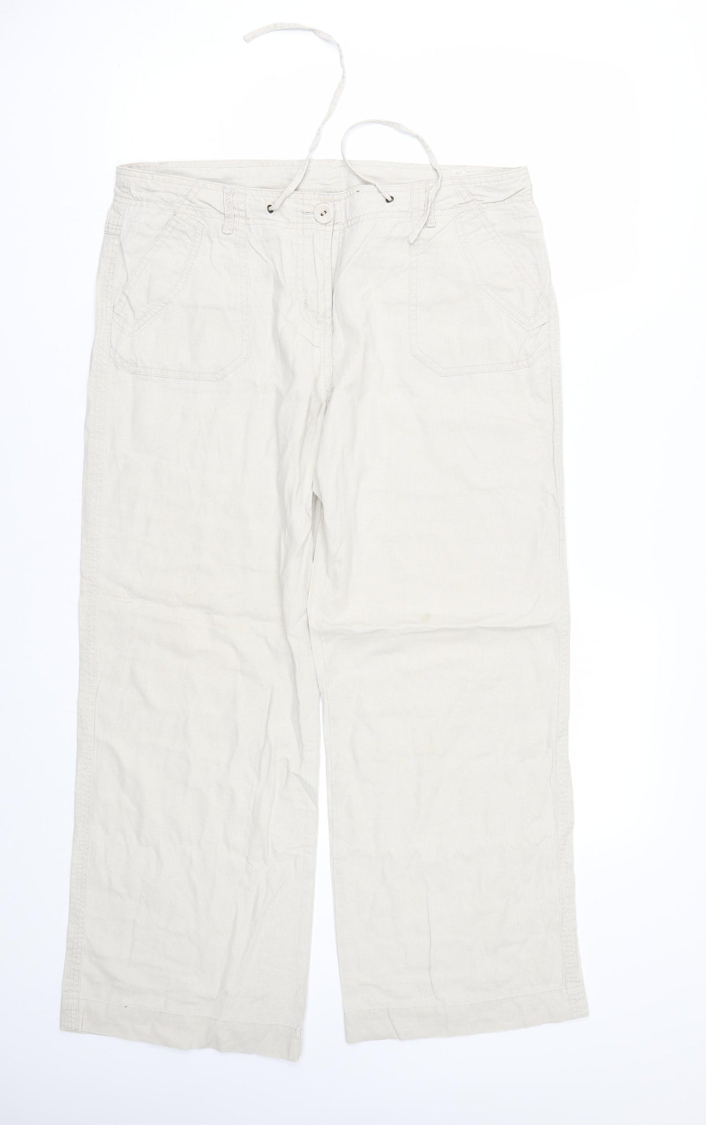 TU Womens Beige   Trousers  Size 14 L27 in - Short