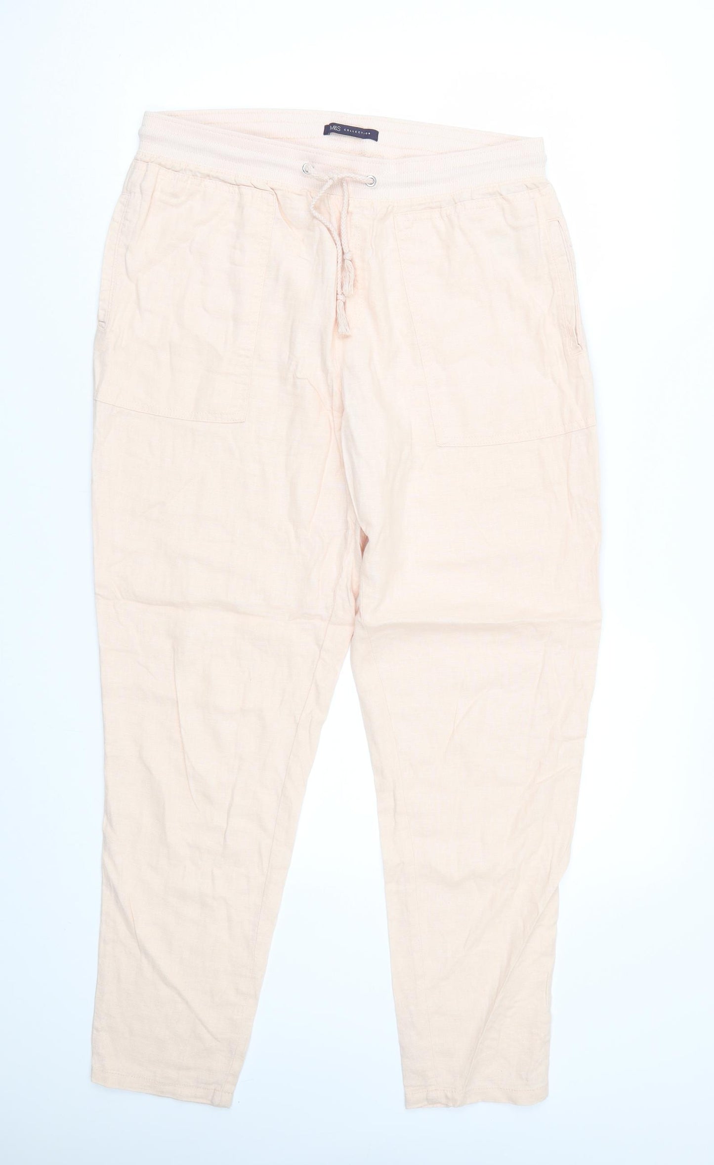 M&S Womens Pink   Trousers  Size 12 L29 in