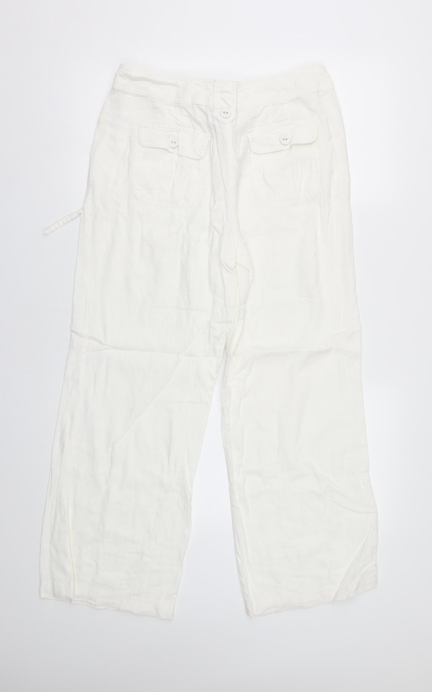 Debenhams Womens White   Trousers  Size 12 L29 in - Short