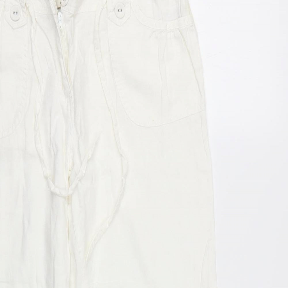 Debenhams Womens White   Trousers  Size 12 L29 in - Short