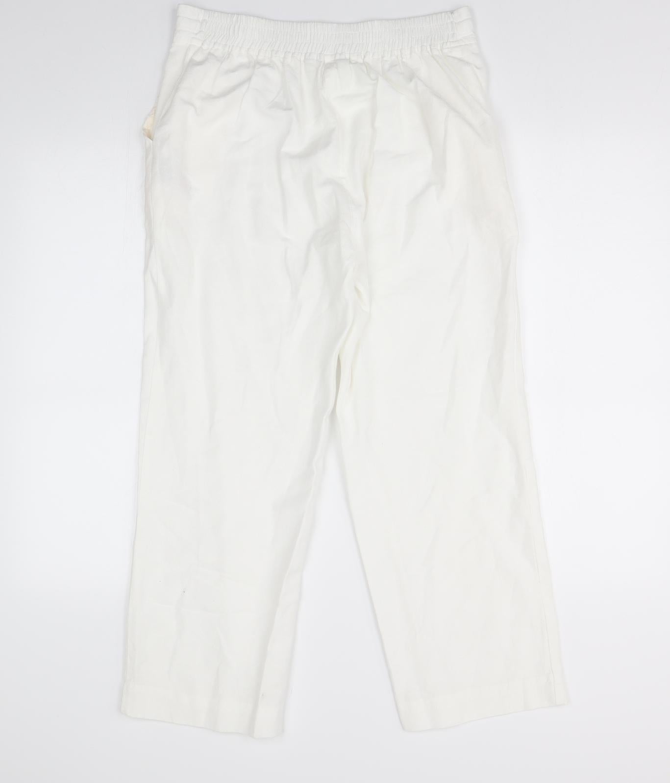 JD Williams Womens White   Trousers  Size 12 L25 in
