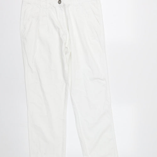 F&F Womens White  Denim Straight Jeans Size 10 L29 in
