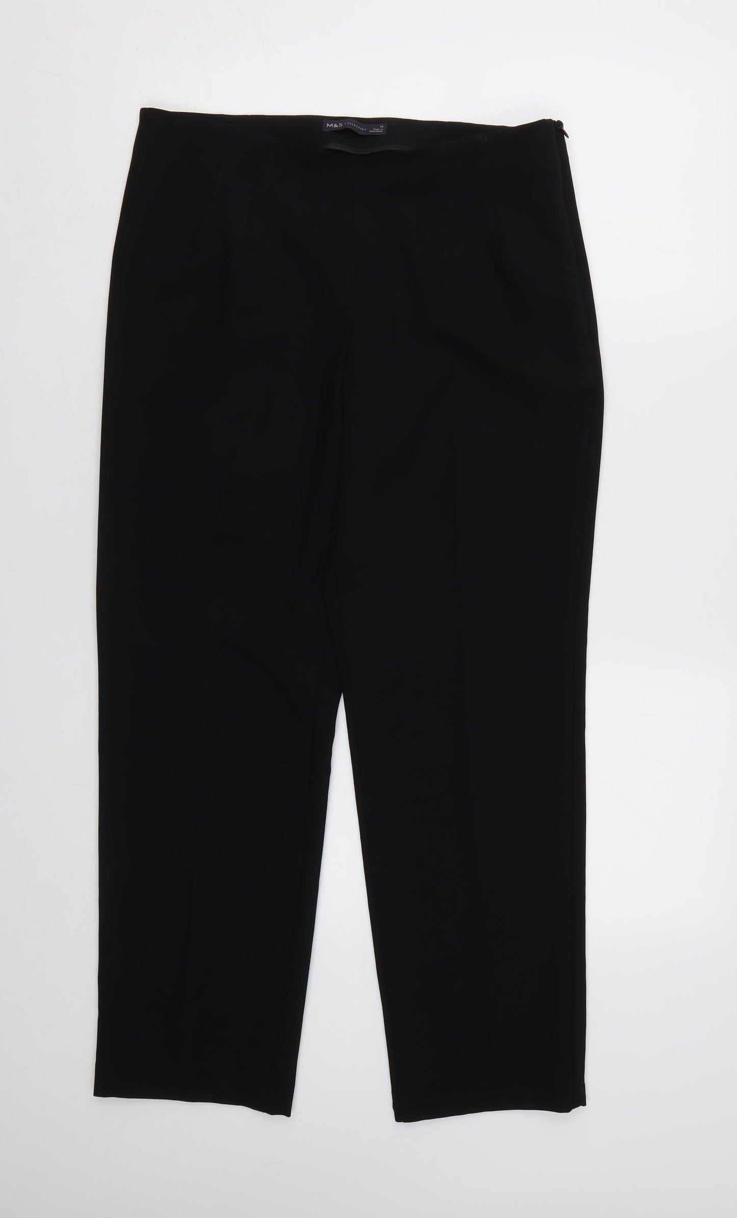 M&S Womens Black   Trousers  Size 12 L37 in