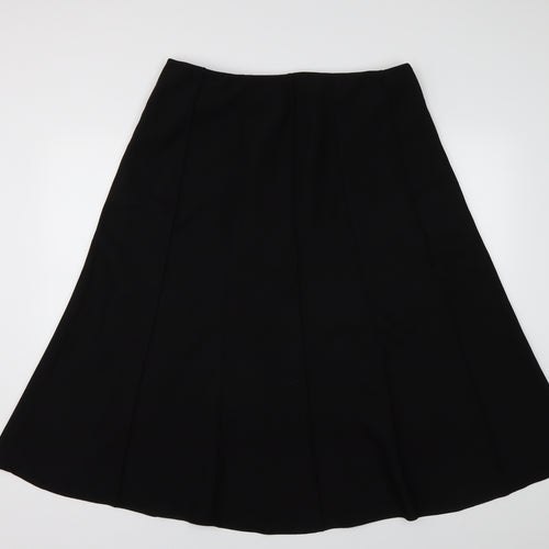 M&S Womens Black   A-Line Skirt Size 14