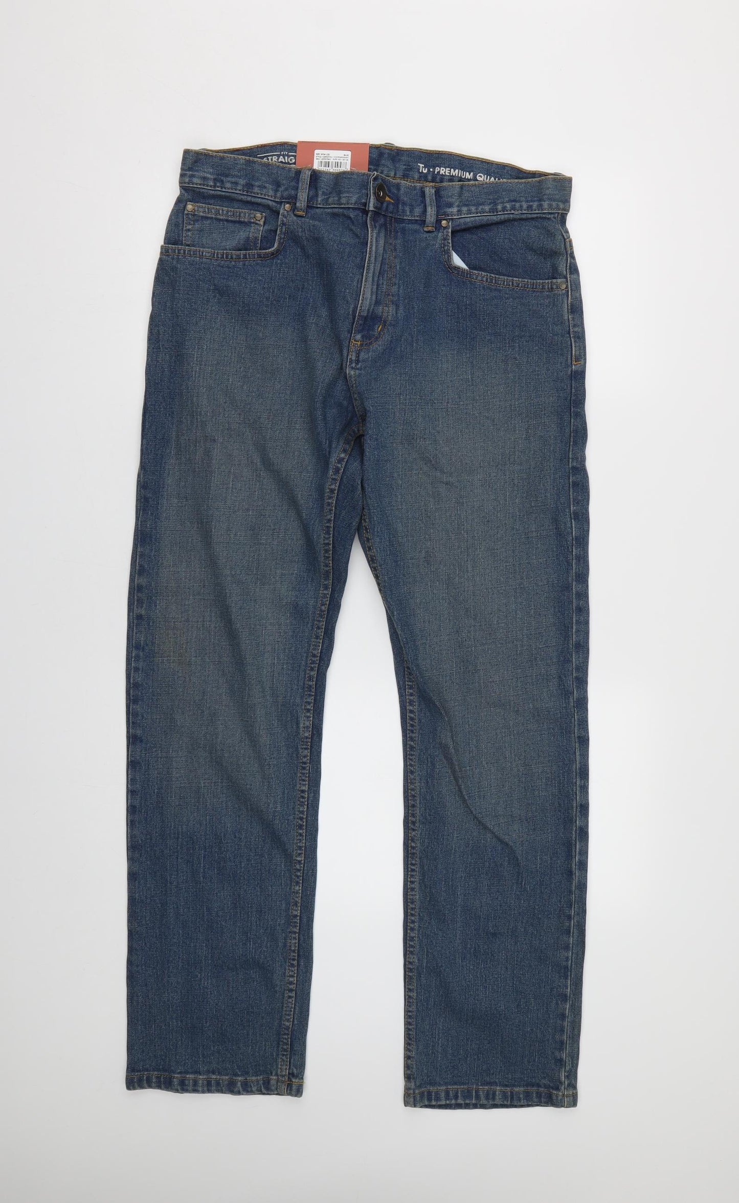 TU Mens Blue  Denim Straight Jeans Size 34 L32 in