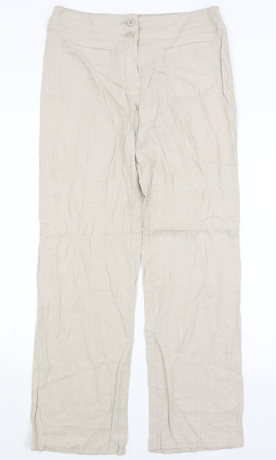 M&S Womens Beige   Trousers  Size 10 L30 in