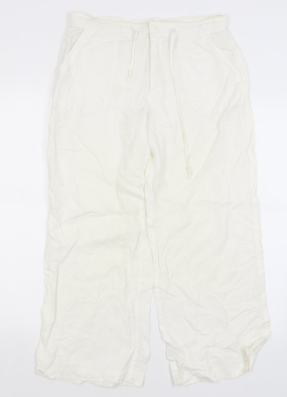 Espirit Womens White   Cropped Trousers Size 10 L24 in
