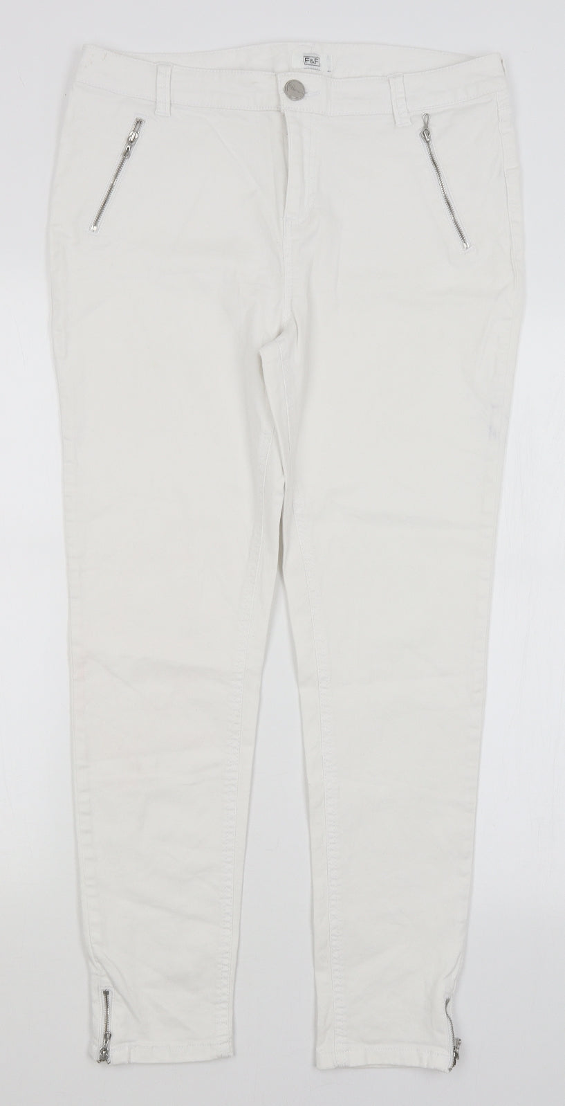 F&F Womens White   Skinny Jeans Size 12 L27 in