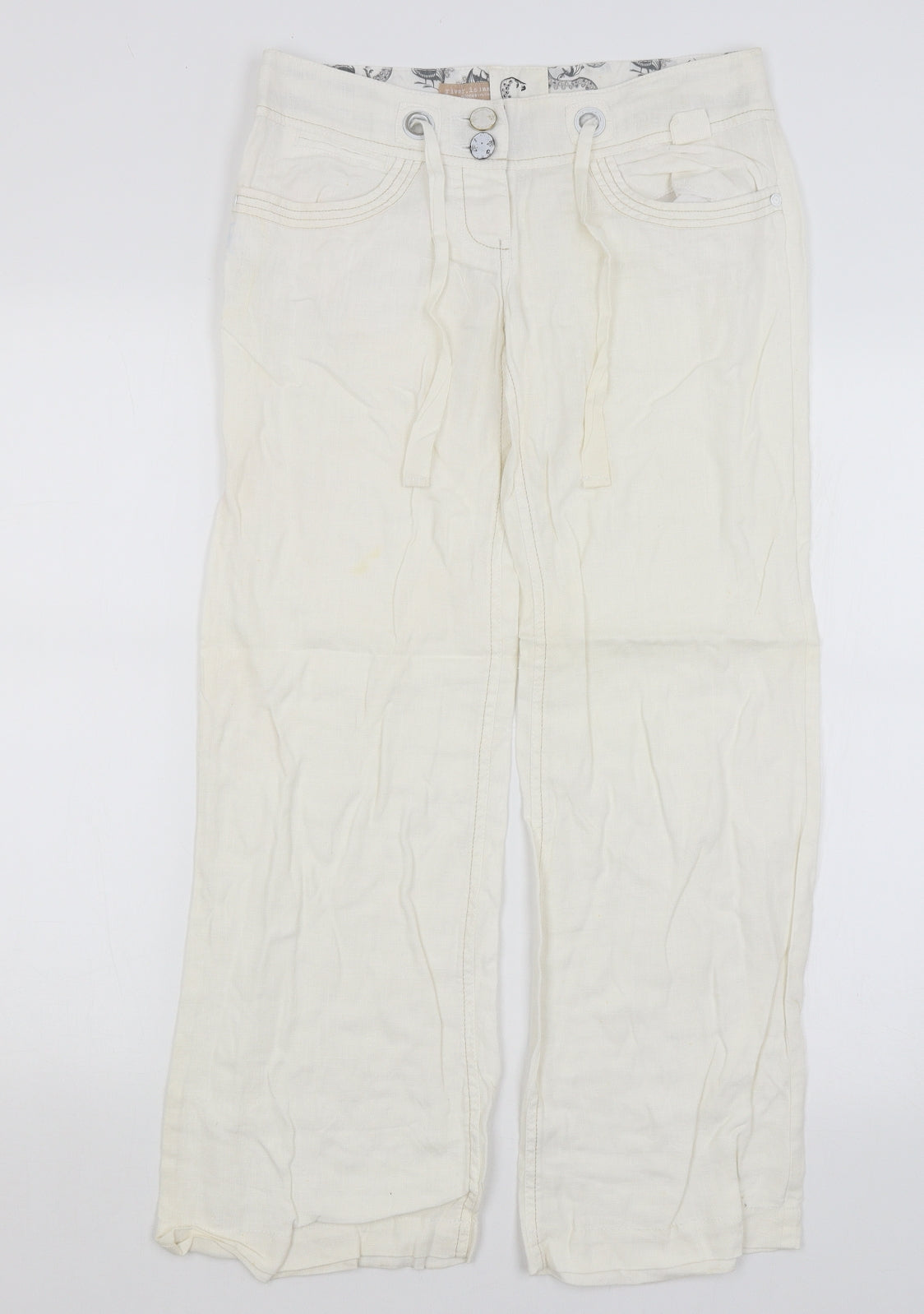 River Islans Womens White   Trousers  Size 6 L26 in