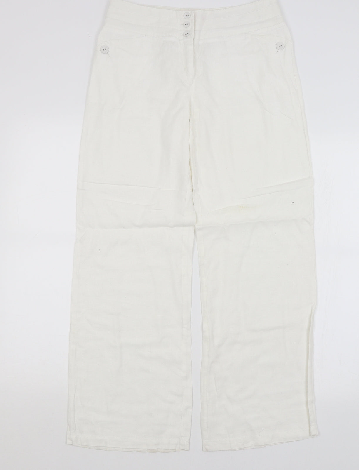 Monsoon Womens White   Trousers  Size 8 L27.5 in