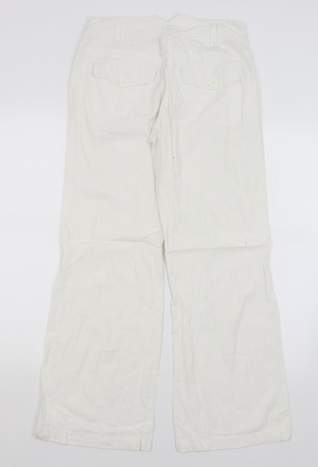 H&M Womens White   Trousers  Size 8 L29.5 in