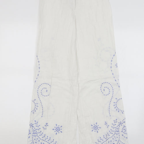 Warehouse Womens White   Trousers  Size 8 L29 in