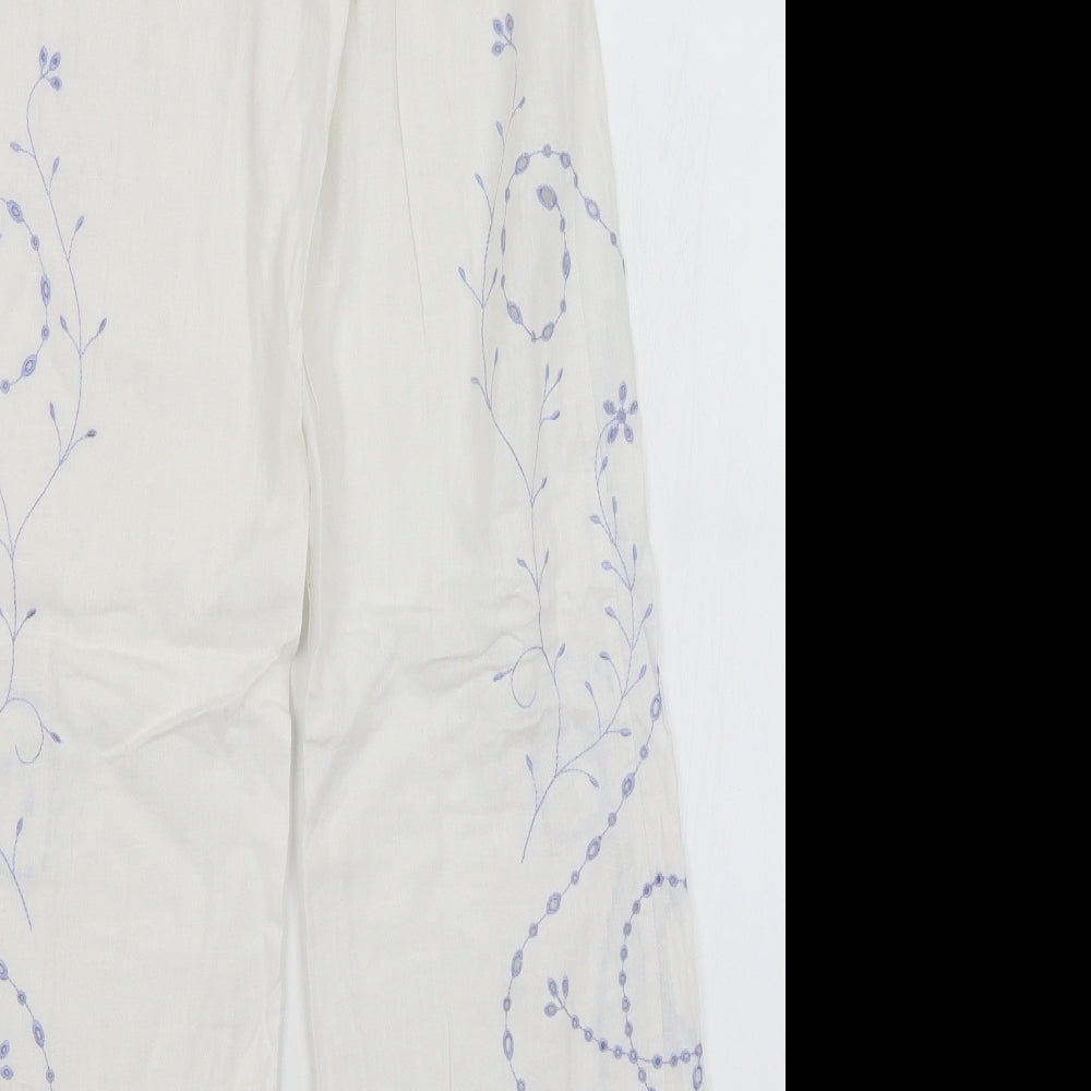 Warehouse Womens White   Trousers  Size 8 L29 in