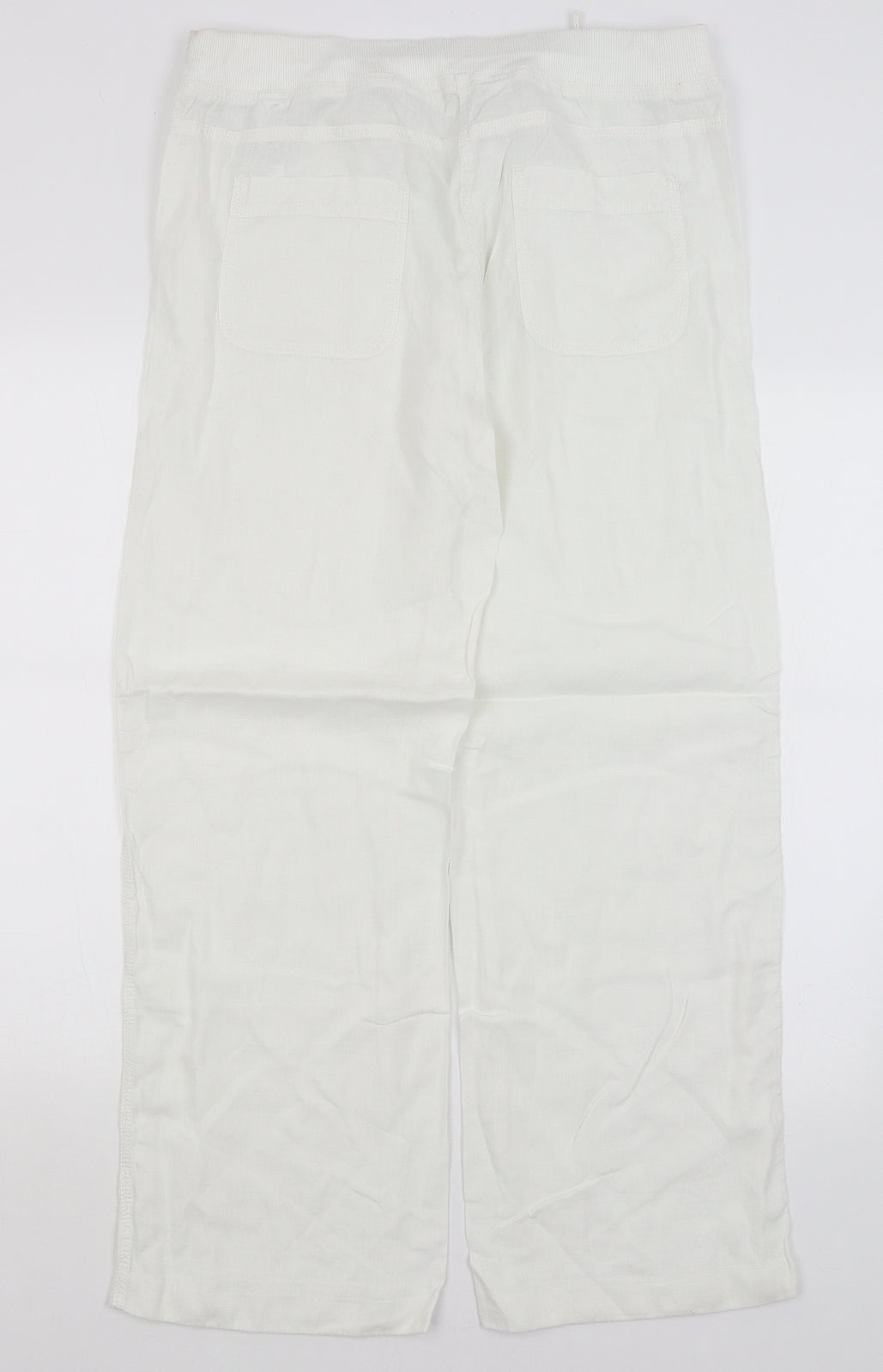 M&S Womens White   Trousers  Size 12 L28 in