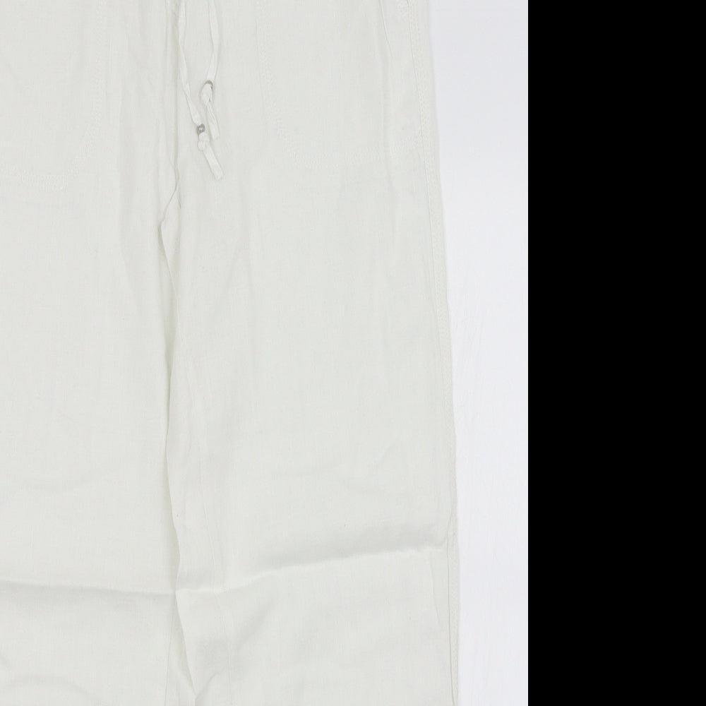 M&S Womens White   Trousers  Size 12 L28 in