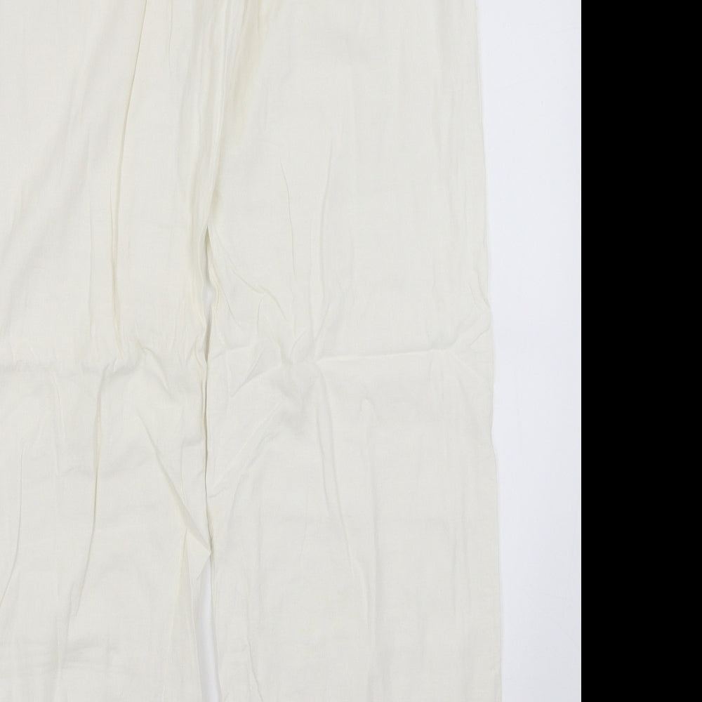 NEXT Womens White   Trousers  Size 12 L31 in