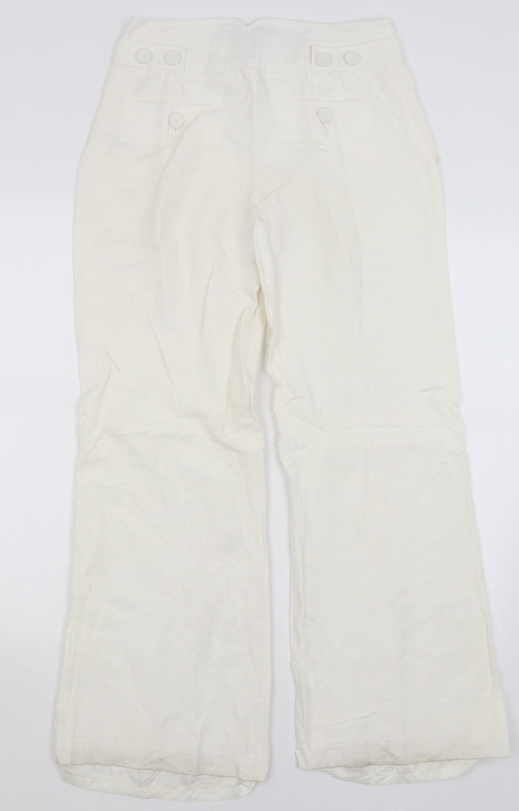 Oasis Womens White   Trousers  Size 10 L29.5 in