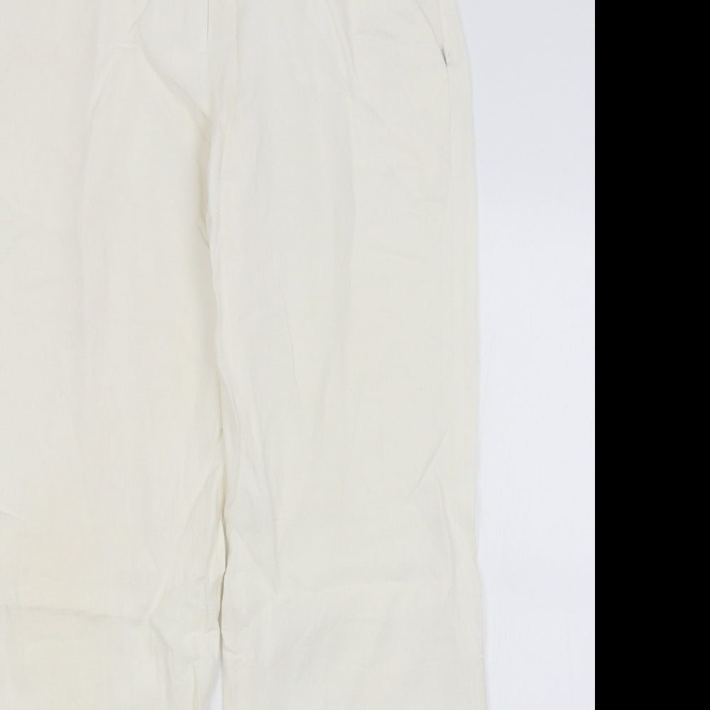 Oasis Womens White   Trousers  Size 10 L29.5 in
