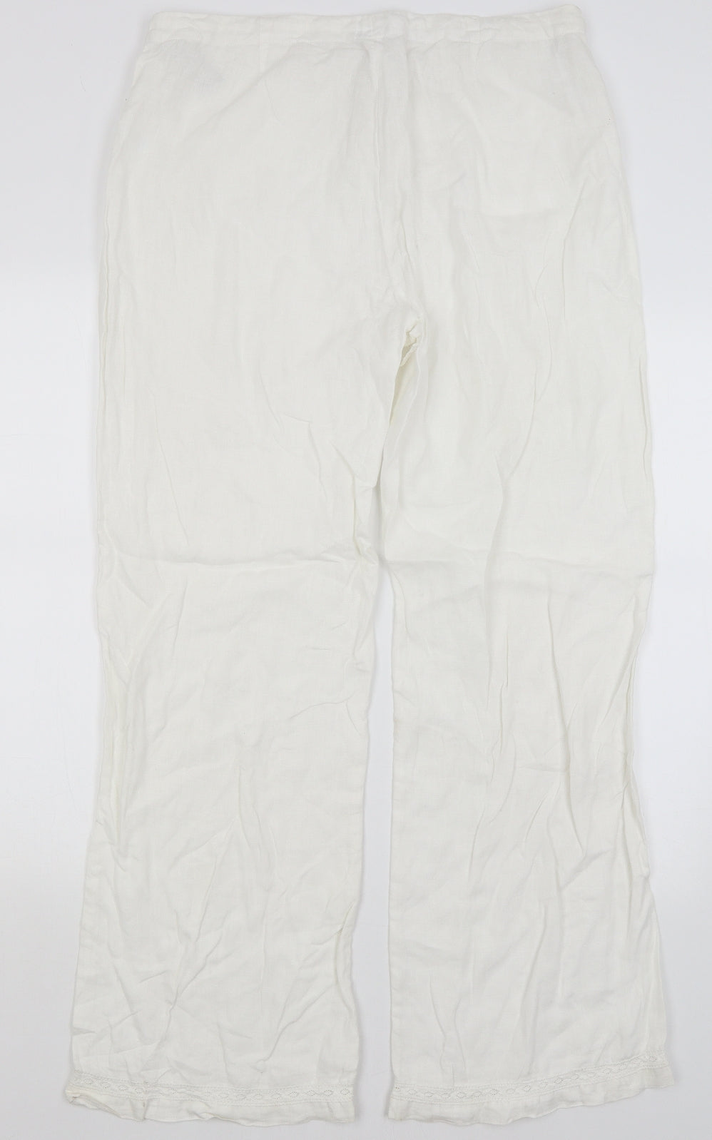 Oasis Womens White   Trousers  Size 14 L31 in