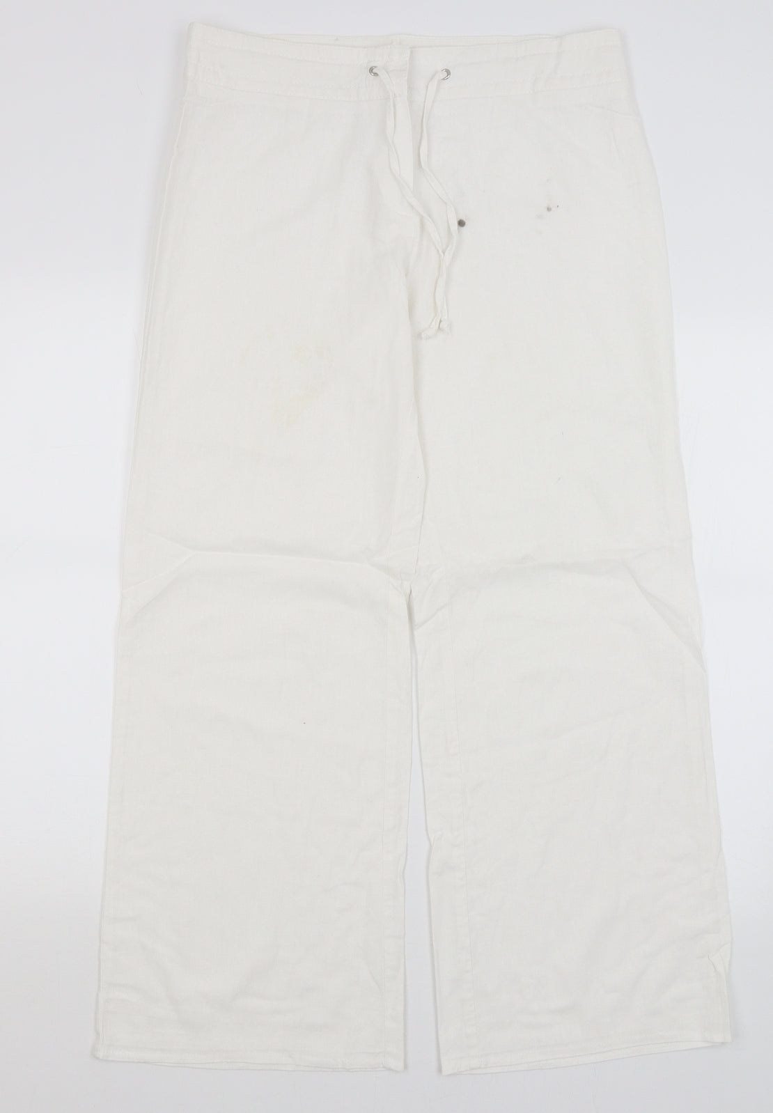M&S Womens White   Trousers  Size 14 L28 in