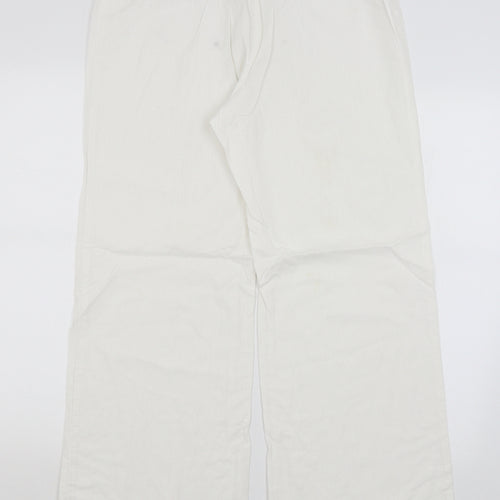 M&S Womens White   Trousers  Size 14 L28 in