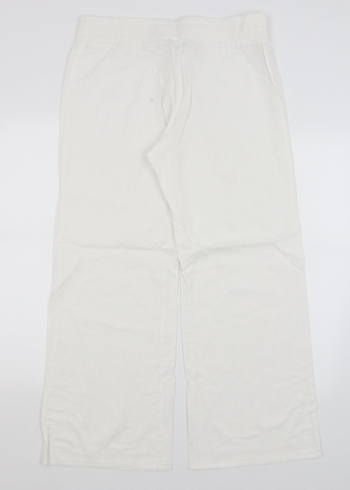M&S Womens White   Trousers  Size 14 L28 in