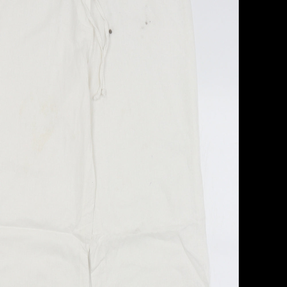 M&S Womens White   Trousers  Size 14 L28 in