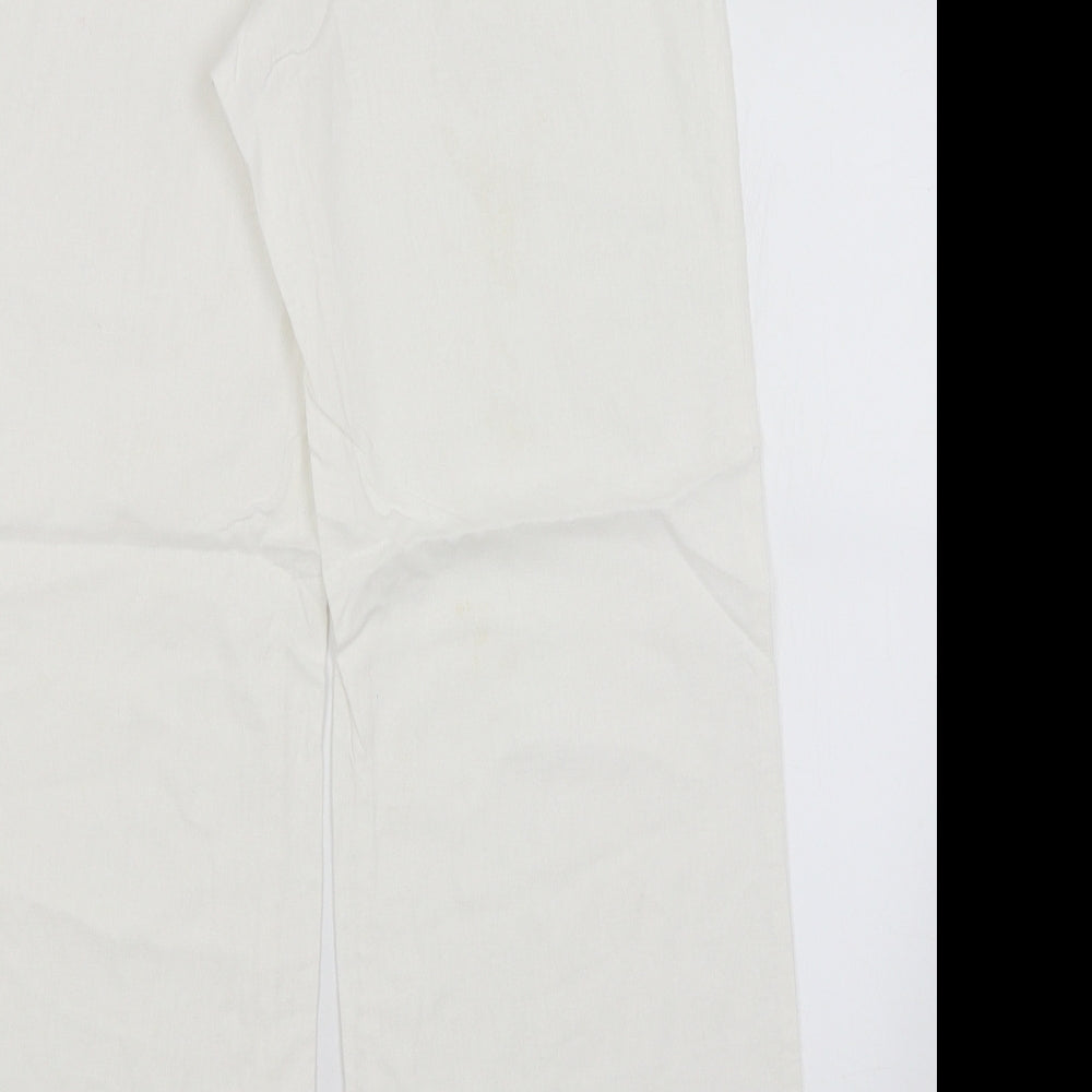 M&S Womens White   Trousers  Size 14 L28 in