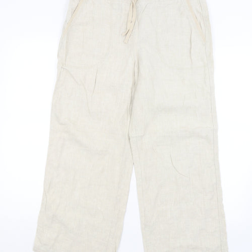M&S Womens Beige   Trousers  Size 14 L25.5 in